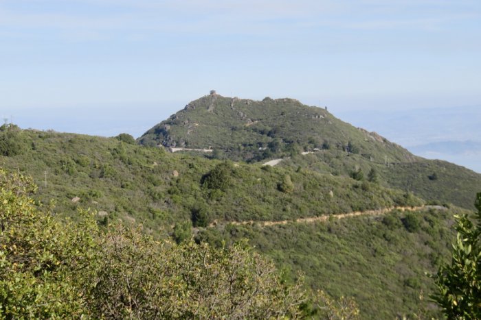 California's Mount Tamalpais, with its green vegetation and winding summit road.
