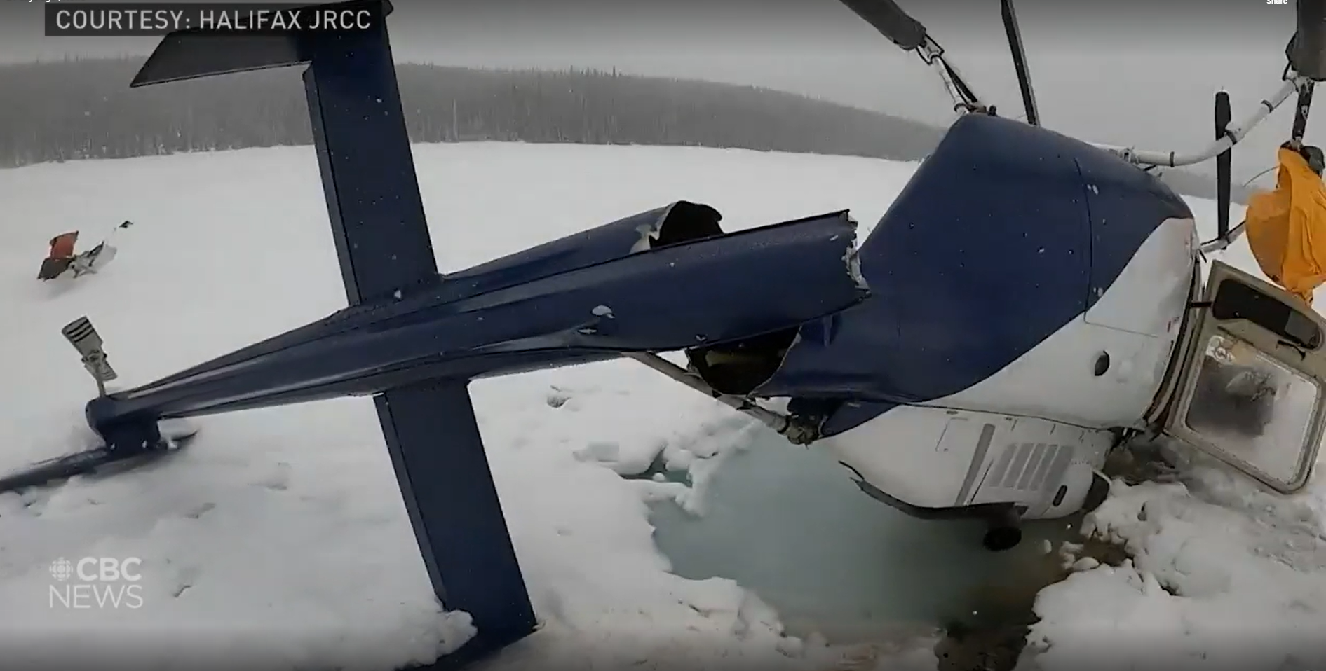 Chopper Pilot Rescued After Frozen Lake Crash 