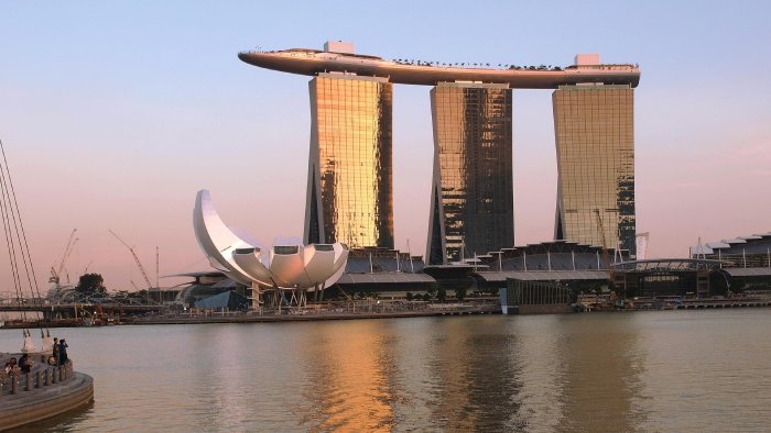 The Marina Bay Sands in Singapore in the morning.