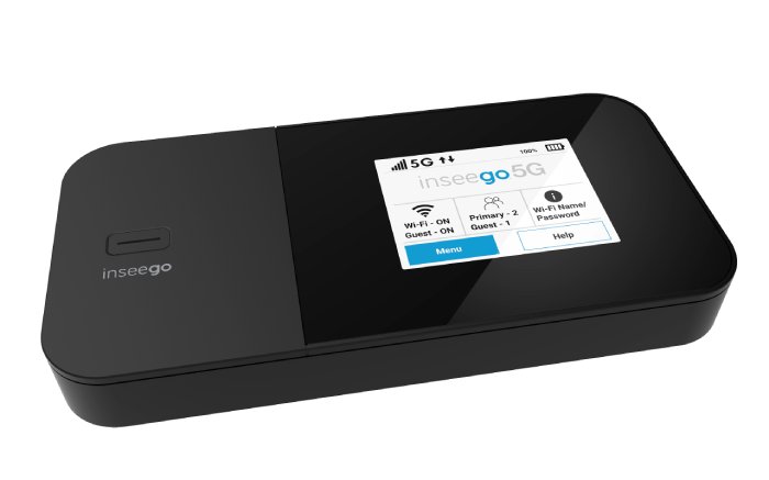 A black portable wi-fi hotspot device.