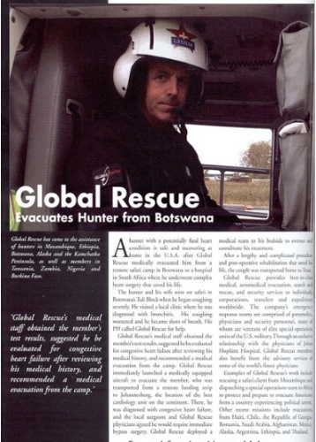 South African magazine highlights Botswana medical evacuation