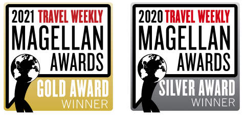 Two Magellan Awards logos. One for 2020 Silver Award. One for 2021 Gold Award